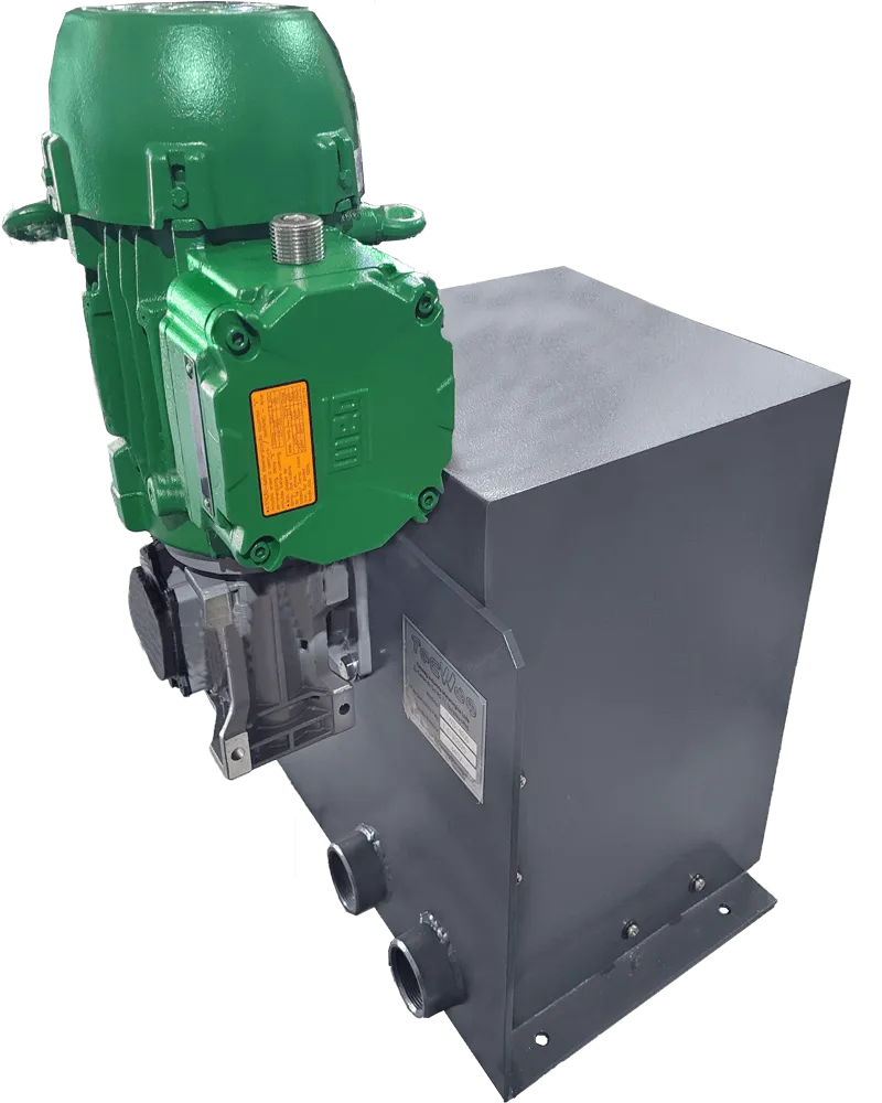 Separador de aceite skimmer TWS-4000 Exp en vista frontal, con motor a prueba de explosión